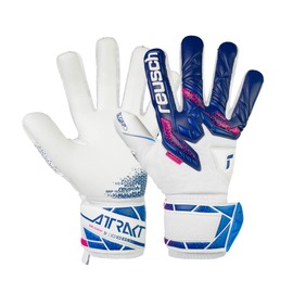 Reusch Attrakt Re:Grip NC Finger Support Goalkeeper Gloves, Blue/Pink/White, Size 10