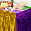 6 Pack Mardi Gras Table Skirt Decorations 30x118 Inch, Mardi