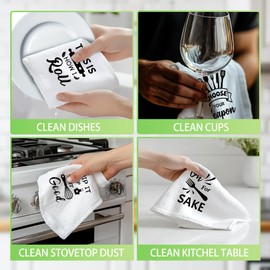 WADORN 4Pcs Funny Kitchen Hand Towels, This is How I Roll Decorative Kitchen Dish Towels 24 x 16 Inch Microfiber Absorbent Soft Hand Tea Dishcloths for Home Cooking Baking Holiday Housewarming Gifts