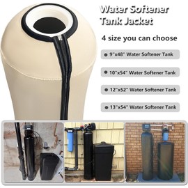 Okcool Water Softener Tank Jacket,Water Softener Neoprene Sweat Jacket,3.5mm Thick Neoprene Absorbable Condensate Water to Prevent Sweating(9x48,Beige)