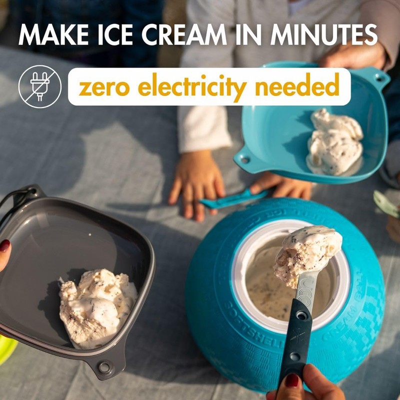 Yay Labs SoftShell Ice Cream Ball Blue, Pint Size