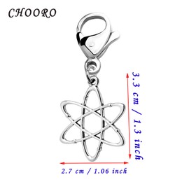 CHOORO Atom Pendant Zipper Pull Atheist Symbol Jewelry Scientific Jewelry Gift For Chemistry, Physics, Biology (Atom Pendant Zipper Pull)