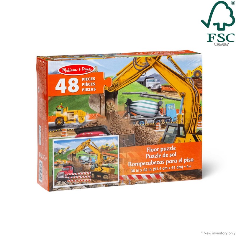 Melissa & Doug Building Site Floor Puzzle, 48 pc Jumbo