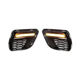 IKON MOTORSPORTS, Fog Lights Cover Compatible With 2020-2023 Dodge Charger Widebody Only, Front Lower Foglights Lamps DRL Lights Cover Turn Signal Black Fog Bezel Lights 1Pair Replacement