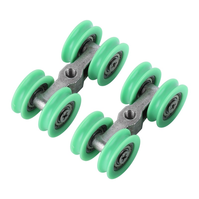 2Pcs UShaped Wheels Stainless Steel 4Wheel Small Rollers Shower Door