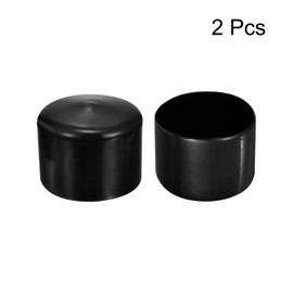 QUARKZMAN Pack of 2 Rubber End Caps 56 mm ID Rubber Caps Rubber Plugs Round Sliding Caps Chair Leg Caps Foot Caps Protective Caps End Tips Cover Plugs Plastic for Pipe Furniture Black