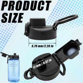 Auto Flip Lid for Nalgene 32 oz Wide Mouth Water Bottle Replacement Lid Button Lock Spout Lid Compatible with Nalgene 32 oz, BPA Free, Easy to Carry (2 Pack)