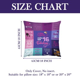 YOKUPOTAC 16th Birthday Gifts for Girls Cushion Covers, 16 Year Old Girl Birthday Presents Decorations Throw Pillow Cover, 18x18 Inch Double-Sided Happy Birthday Gifts Ideas for Daughter