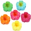 6 Pack Flower Hair Claw Clips for Women - Non-Slip Flower Hair Clip Thick/Thin Hair Floral Clips Summer Wedding Party Accessories (G: Rose yellow, rose red, orange, blue, green, yellow)