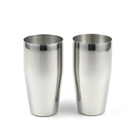 StainlessLUX 77366 2-piece Brilliant Stainless Steel Tumblers / (24 Oz) Drinking Glass Set - Quality StainlessLUX Drinkware for Your Enjoyment
