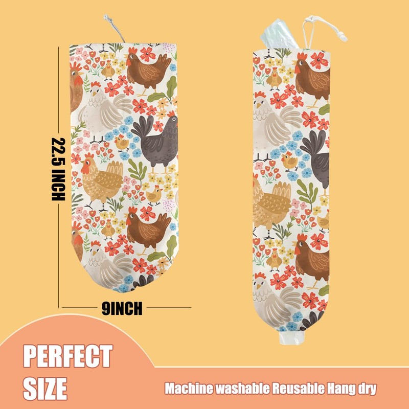 Chicken Plastic Bag Holder, Wall Mount Grocery Bag Holder, Plastic