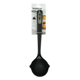 Fackelmann PRO Soup Ladle, Multi Functional Soup Spoon, Cooking Spoon, PBT Function Head, Soft Touch Handle, 32.5x10x9cm, Black & Grey