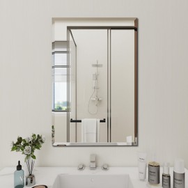 Mirrors for Bathroom Sink, 24X36 inch Square Frameless Mirror, frameless mirrors for bathroom, Suitable for Living Room Bedroom entryway Mantel Hallway Decoration, Hang Horizontally or Vertically