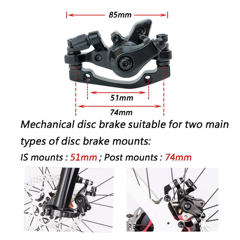 TEMLHMY Bicycle Disc Brake Kit,Mechanical Disc Brake Kit,Including Front and