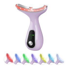 Face Massager Tool, Facial and Neck Massager Beauty 3-in-1 Triple Action Light, Thermal, and Vibration for Skin Care Face Sculpting Tool(Purple)