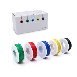 Treedix 30AWG Electronic Wire Kit, Hook-up Wire Kit, 30 Gauge Electric Wire, Solid Core, Tinned Copper Wrapping Wire Cable, 5 Colours, 164 ft per Roll of Electrical Wire (5 Set)
