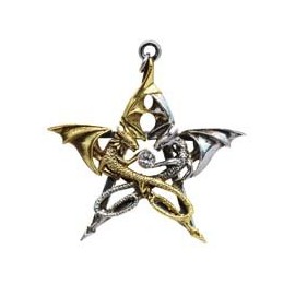 Draca Stella (Dragon Pentagram) Anne Stokes Carpe Noctum Gothic Pendant