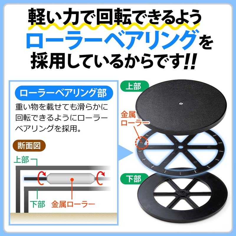 Sanwa Direct 100-CR009 Swivel Stand, Diameter 11.0 inches (28 cm),