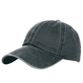 Glamorstar Classic Unisex Baseball Cap Adjustable Washed Dyed Cotton Ball Hat, Black, One Size