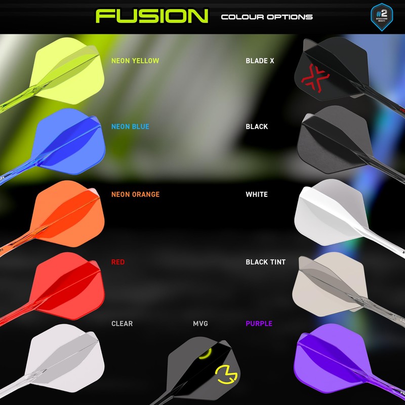 WINMAU Darts Fusion Integrated Flight & Shaft System - No.2