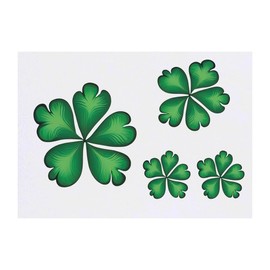 4 x 'Irish Shamrock' Temporary Tattoos - Water Resistant, Skin-Safe, Non-Toxic Transfers, Mixed Sizes (TO00068638)