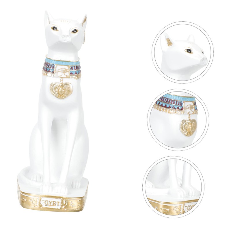 Ciieeo Lifelike Decorative Cat Figurine Small Egypt Cat Model for