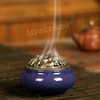 miraicosmo Incense Burner Incense Holder Set, Soothing Color, Ceramic (Navy)