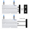 TAILONZ PNEUMATIC 16mm Bore 25mm Stroke Double-Rod Double-Acting Aluminum Pneumatic