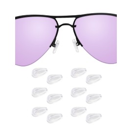 Handwith 6 Pairs Soft Silicone Eyeglass Nose Pads for Oakley Conductor 6/Conductor 8/Savitar, Screw-in Anti-Slip Comfort Fit Eyeglass Nose Piece Nose Guard Replacement Kit Clear