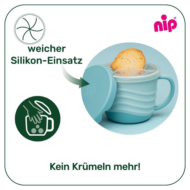 nip 2-in-1 snack box, shatterproof snack cup with lid for