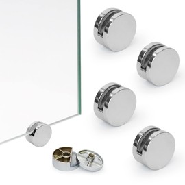 Mirror Glass Clips Mirror Wall Holder Clips Mirror Glass Hanging Bracket Glass Mounting Round Clips in Bathroom Mirror Fix Kit Set 8 Pcs