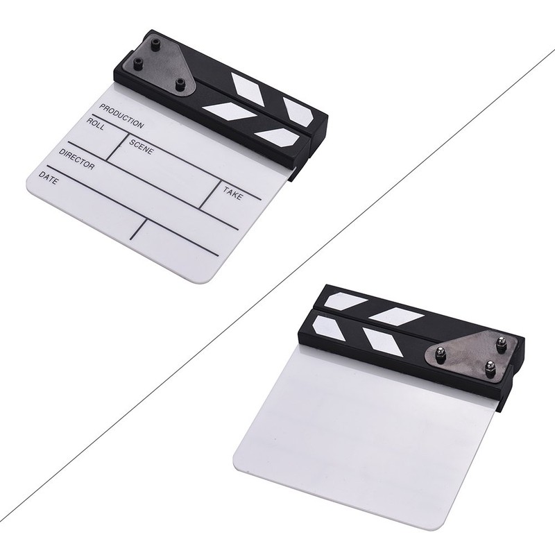 Compact Size Acrylic Clapboard Dry Erase TV Film Movie Director