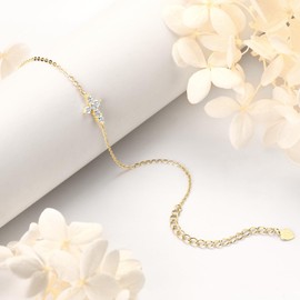 WOAINI Moissanite Bracelets for Women Female, 925 Sterling Silver Dainty Link Bracelet Jewelry Gifts for Birthday Anniversary Christmas Holiday, 0.4 Cttw Moissanite, Adjustable Chain 8.5", 18K Plated