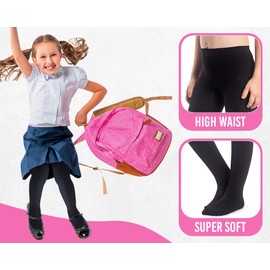 HiFEN® 3 Pairs Girls Cotton Rich Plain Tights Warm Soft Thick Formal Smart Casual Back to School Girl Tights