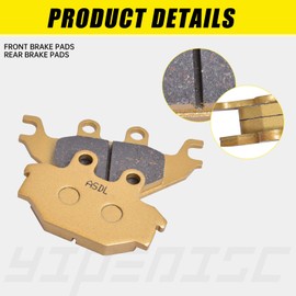 Front and Rear Brake Pads Kit Ceramic Fit for CAN-AM DS250 2006-2022 for Kawasaki for Brute Force 300 KVF 300 2012-2024 for KYMCO MXU 300 2006-2021 UXV 500 2008-2021