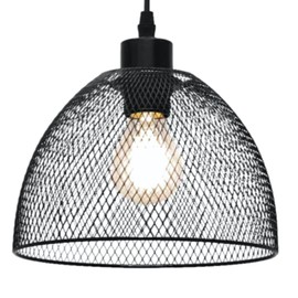 firstchoicelighting Matt Black Mesh Easy Fit Ceiling Pendant Light Shade, Metal Wire, 22cm Diameter