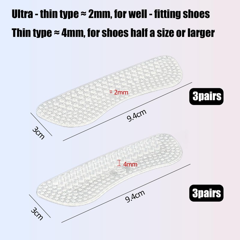 6 Paar Silikon Fersenschutz-Pads selbstklebend weich – Universell für Damen/Herren,