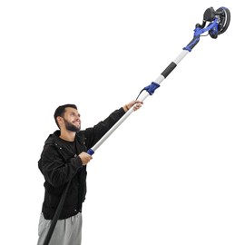 Drywall Sander, 750W 6 Variable Speed Electric Ceiling Wall Sander with Vacuum Dust Collection, 800-1800RPM Automatic Popcorn Ceiling Removal Tool, Foldable Extendable Handle (Gemstone Blue)