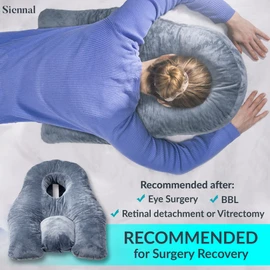 Siennal Face Down Pillow for Sleeping - for BBL or Eye Surgery Recovery - Prone Pillow for Vitrectomy, Retinal Surgery or Home Massages with Shredded Memory Foam