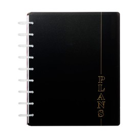 Happy Planner Undated Plans + Notes Monthly Planner Notebook Journal, 12-Month Planner, Modern Texture, Classic Size, 60 Pages, 4 Dividers, 4 Sticker Sheets, 7" x 9.25"