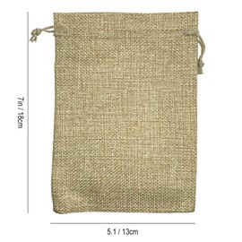 8 Pcs Hessian Bags, 13 x 18 cm Linen Burlap Drawstring Bags Reusable Breathable Bag Drawstring Closure Pouches for Wedding Party Favours Storage Pouches DIY Craft (Beige(13x18cm))