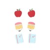 3PC Creative Teacher Acrylic Mini Stud Earrings Set Cute School