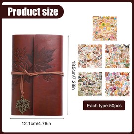 250 Pcs Scrapbooking Kit, Vintage Scrapbooking Sticker Paper with A7 Scrapbook for Journaling Retro Collection, Aesthetic Stickers Kits,Scrapbooking Supplies Paper for Bullet Journals Planners Album