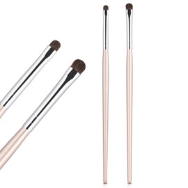 4 Pieces Mini Smudge Brush Soft Eyeliner Brush Set Smudger Tool for Eye Makeup Eyeshadow Blending Corner Highlighter Concealer Powder Gel Cream Liquid(Silver)