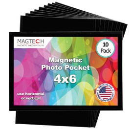 Magtech 10 x Black Magnetic Photo Frame Holds 4x6 Photos (10046)
