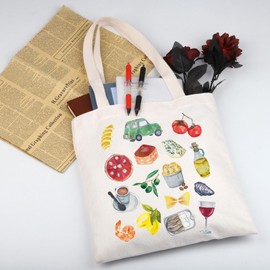 MYSOMY La Dolce Vita Tote Bag Tinned Fish Shoulder Bag Dolce Far Italy Amalfi Coast Lemon Gift Italian Summer Gift, lemon yellow