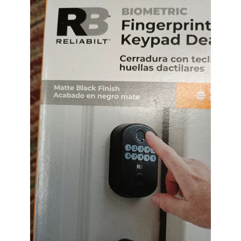 Reliabilt Biometric Fingerprint Keypad Deadbolt 5996571 Matte Black Finish