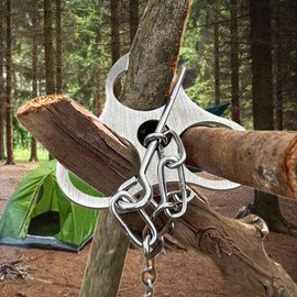 C CLINK Stainless Steel Camping Tripod Board Campfire Support Plate, Outdoor cooking tripod, Camping tools Hanging Cookware with Adjustable Chain
