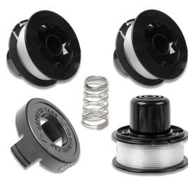 Zguziji 3 PCS Strimmer Spool, Trimmer Spool Line with 1 Strimmer Spool Cover, Compatible with Black+Decker Grass Trimmer Replace GL250/GL310/GL360 / GLC12/ BDST36 Spool and Cap, A6226-XJ