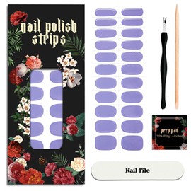 ruyeefam Nail Polish Strips - 22 Pcs Salon Quality Gel Nail Stickers - Long Lasting Wraps (Purple Evening in Paris)